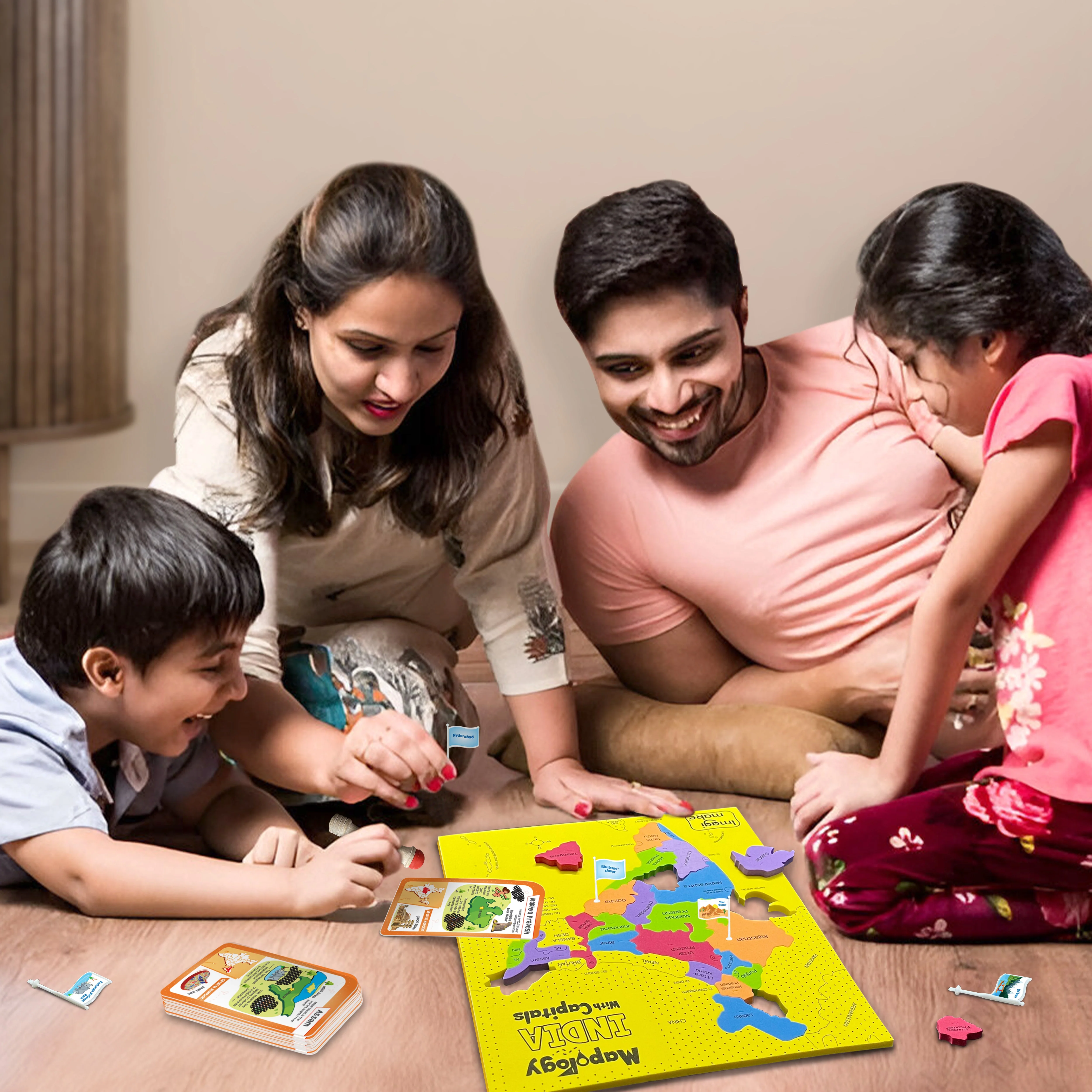 Mapology India With Flags and Flash Card - Image 3