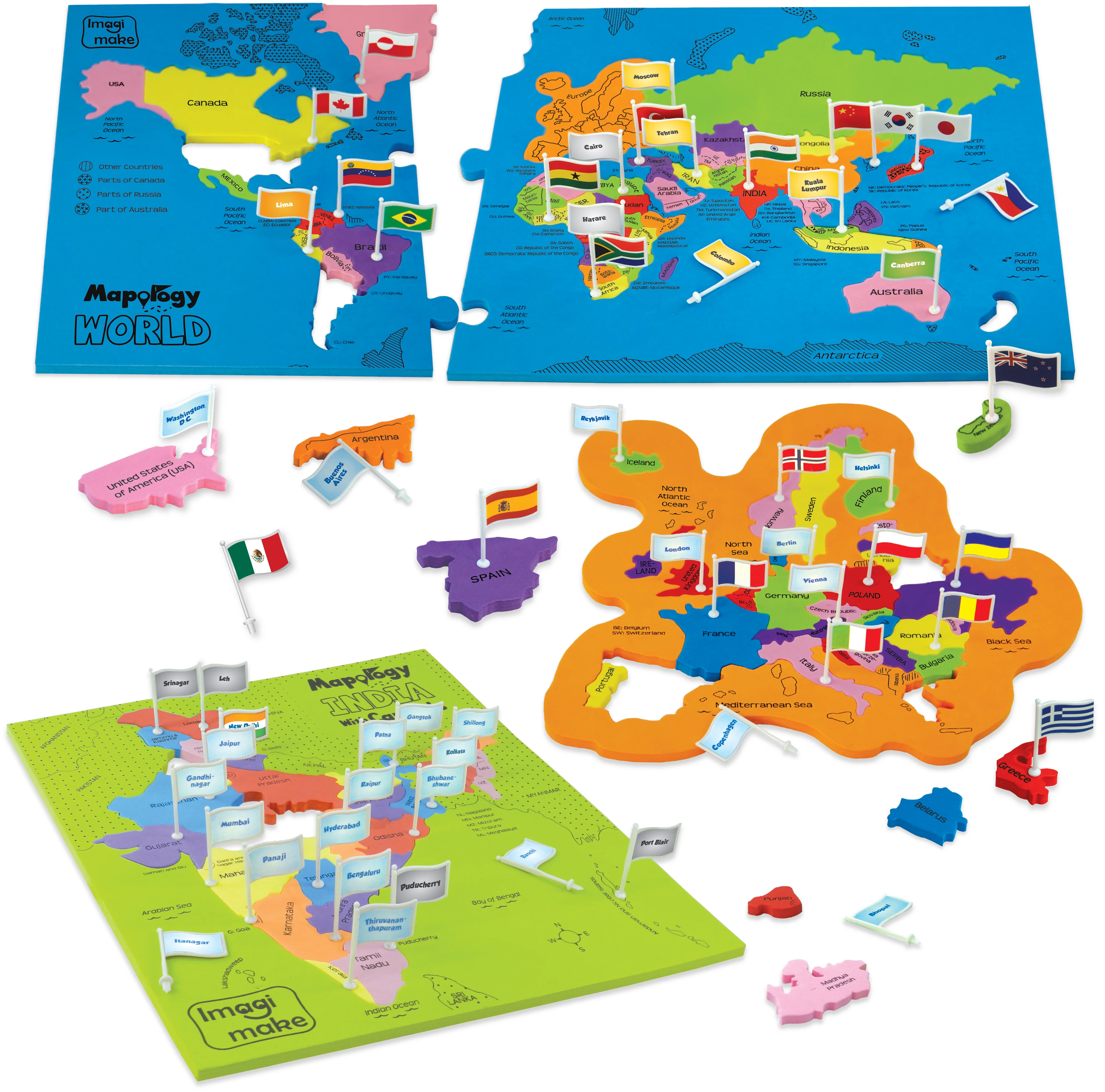 Mapology Ultimate Combo: India & World Map Puzzle, Solar System Puzzle & Monument of India Construction Set - Image 7