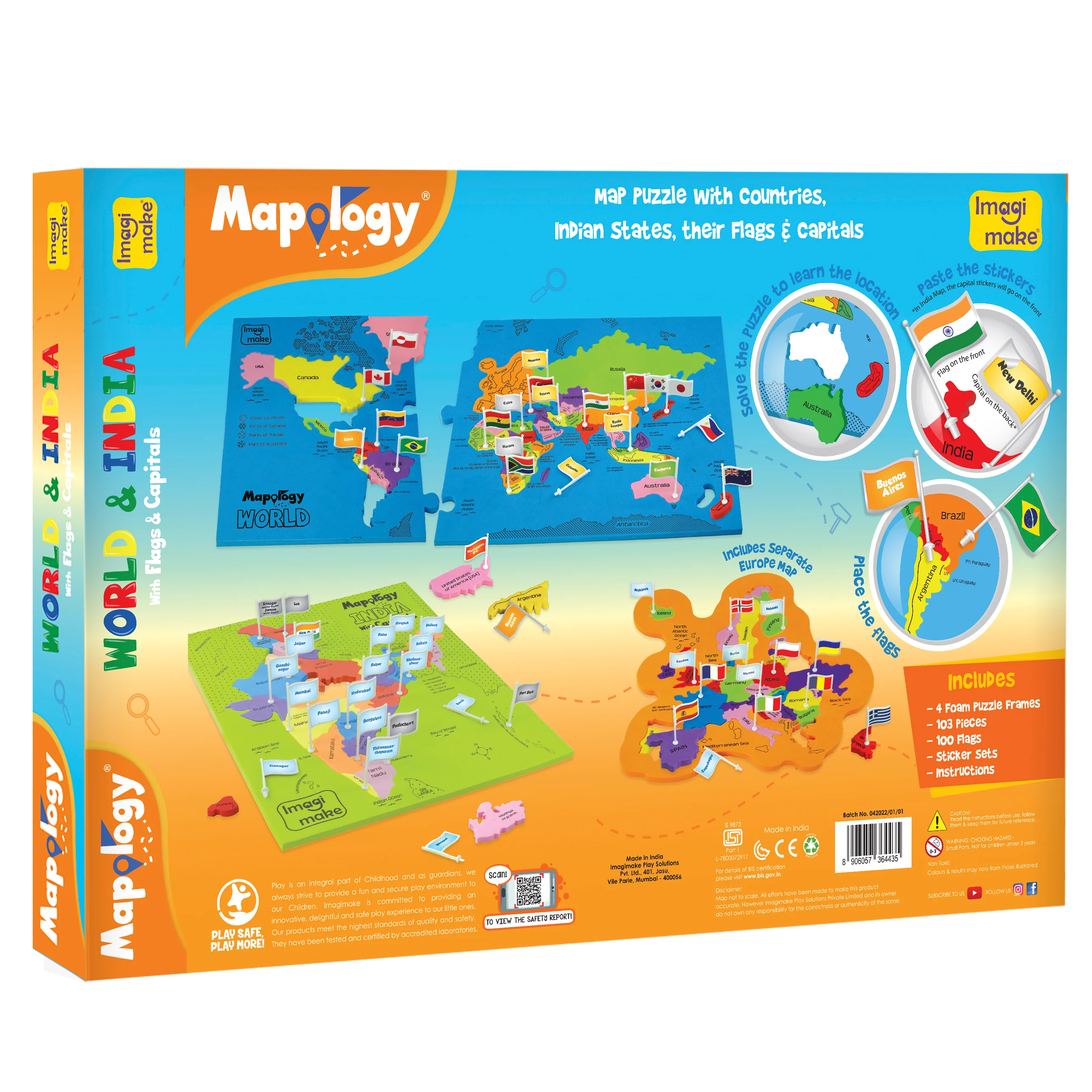 Mapology Ultimate Combo: India & World Map Puzzle, Solar System Puzzle & Monument of India Construction Set - Image 9