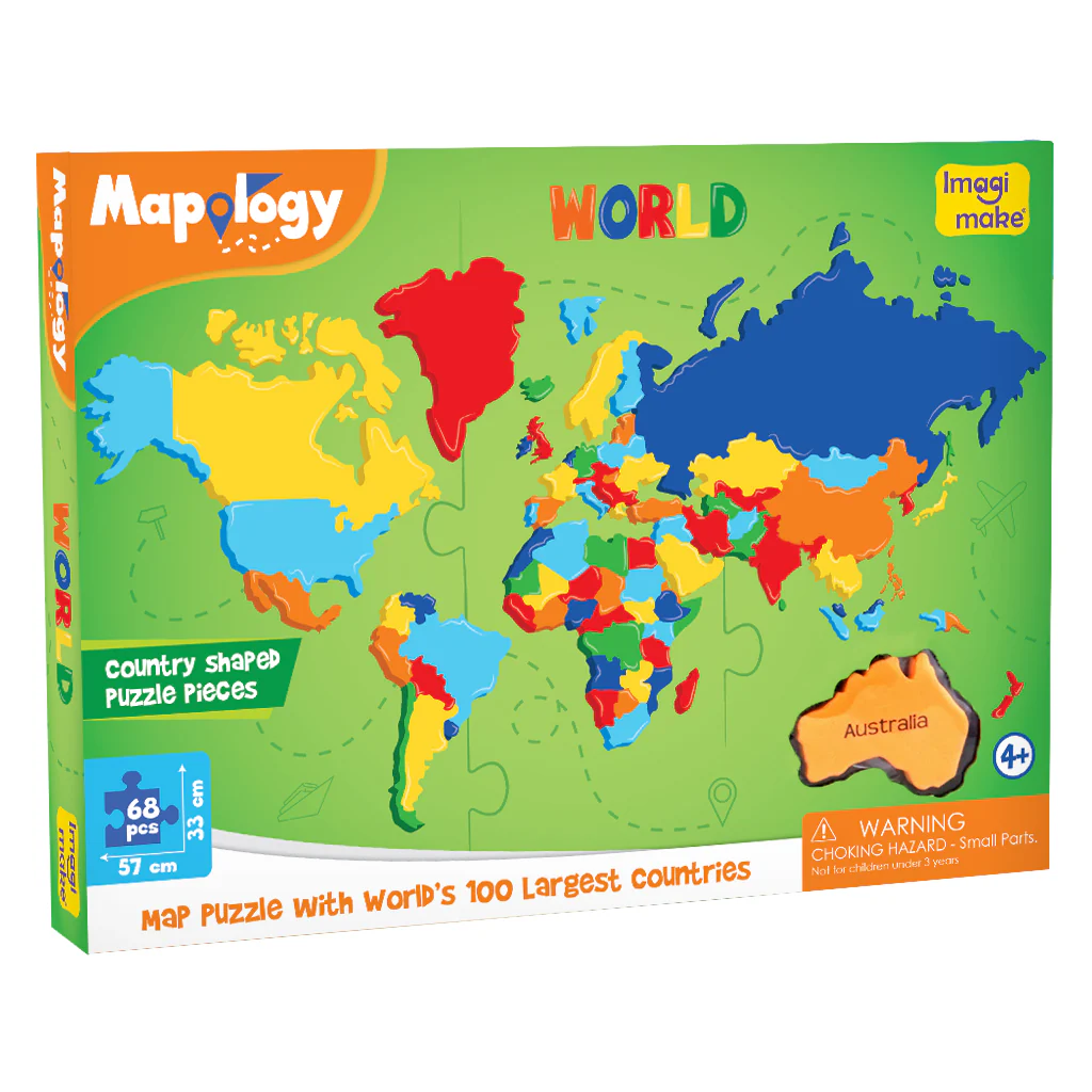 Mapology Combo: India & World Map Puzzle and Solar System Mobile - DIY Hanging Craft Kit - Image 4